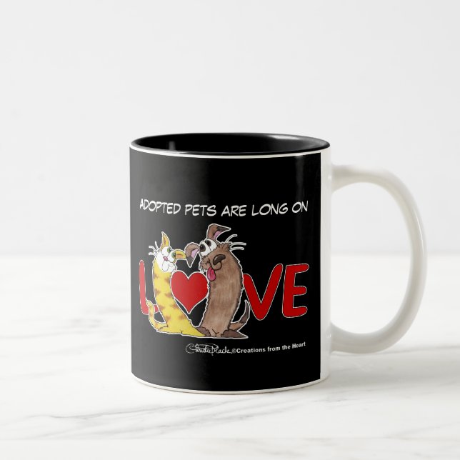 Long on Love-Cat and Dog Two-Tone Coffee Mug (Right)