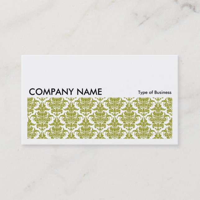 Long Picture 0133 - Olive Damask Business Card (Front)