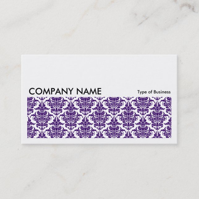 Long Picture 0137 - Deep Purple Damask Business Card (Front)