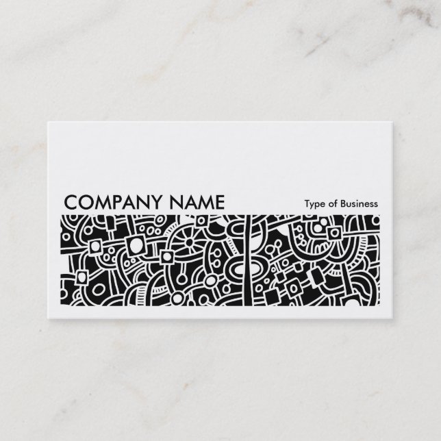 Long Picture 035 - Metropolis - White on Black Business Card (Front)