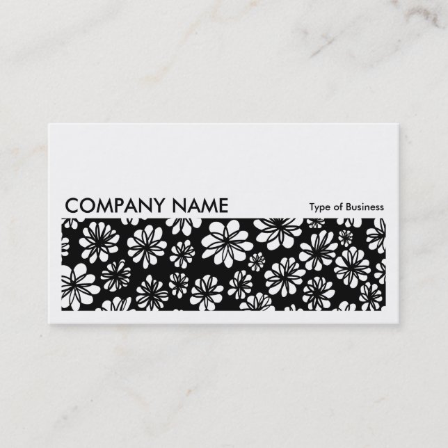 Long Picture 061 - B&W Floral Business Card (Front)