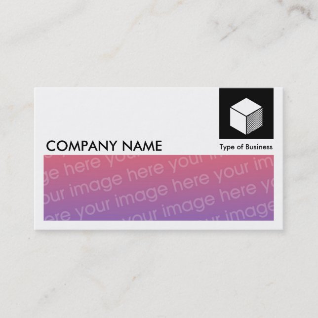 Long Picture - Logo and Panel - Black Business Card (Front)