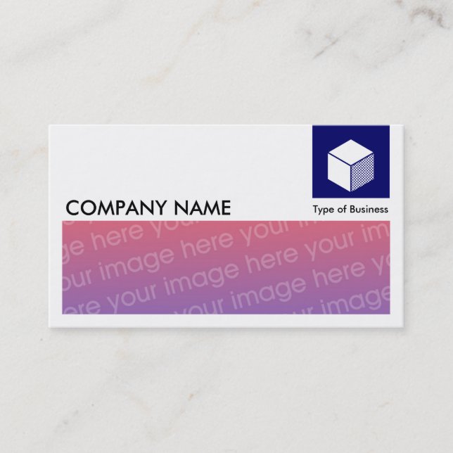 Long Picture - Logo and Panel - Deep Navy Blue Business Card (Front)