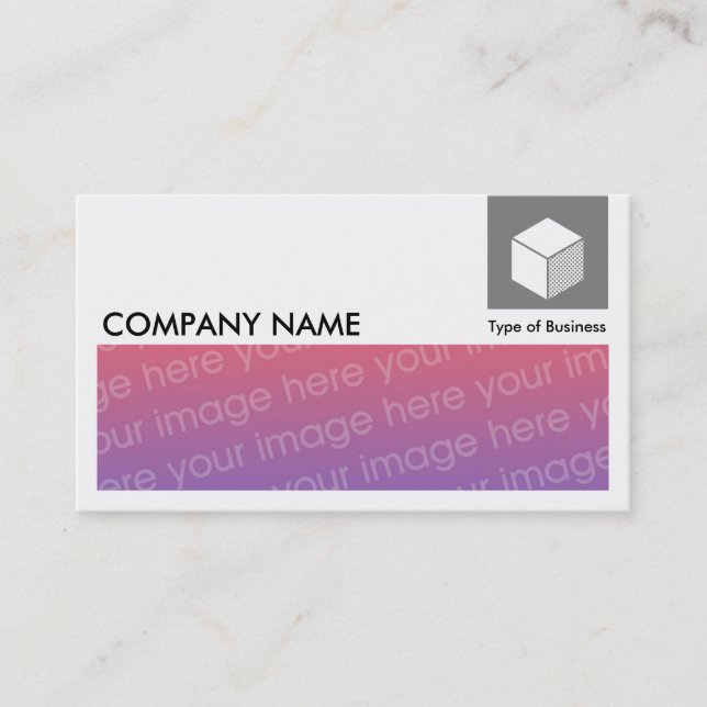 Long Picture - Logo and Panel - Mid Grey Business Card (Front)