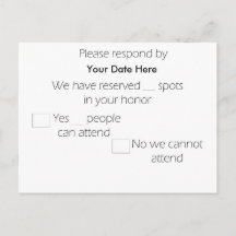 Long Post Card RSVP Card
