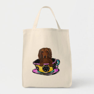 Long Red Haired Doxie Tote Bag