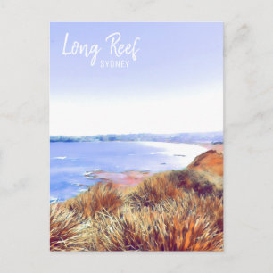 Long Reef Sydney Northern Beaches retro travel Postcard