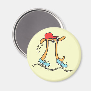 Long Running Pi - Funny Pi Guy Magnet