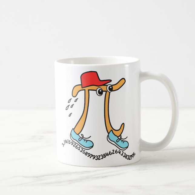 Long Running © Pi - Funny Pi Guy - Pi Day Gift Coffee Mug (Right)