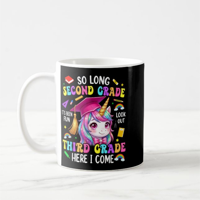 Long Second Grade Hello Third Grade Graduation Coffee Mug (Left)