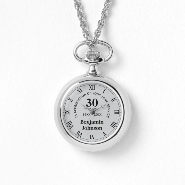 Long Service Appreciation Award Personalised Watch (Front)