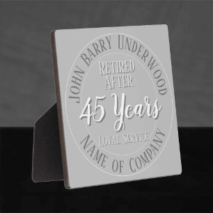 Long Service Award or Retirement Plaque