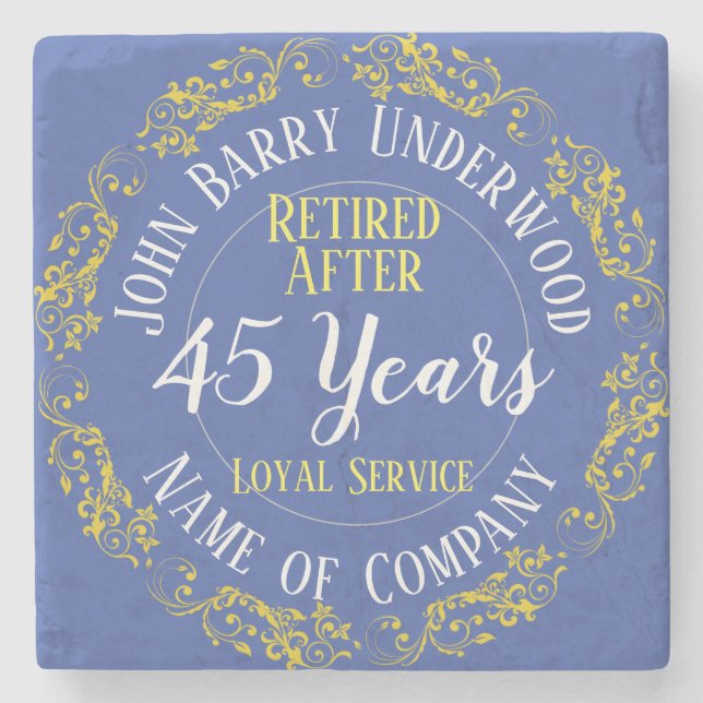 Long Service Award or Retirement Stone Coaster (Front)
