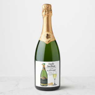 long service award retirement gift boss Sparkling Wine Label