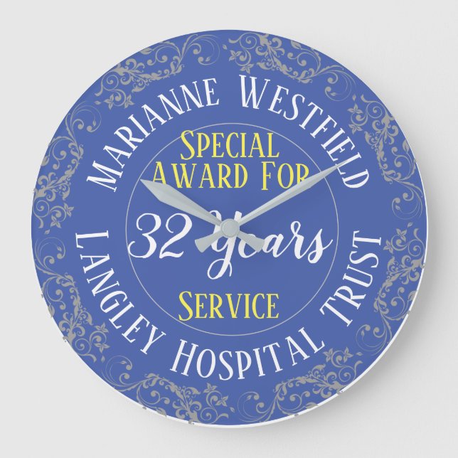 Long Service Award Years Served Nursing Large Clock (Front)