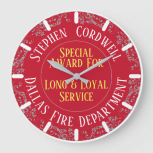 Long Service Fireman Loyal Service Award Large Clock