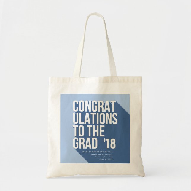 LONG SHADOW CONGRATS TO THE GRAD TOTE BAG (Front)