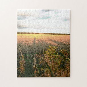 long shadows and autumn colors of rural landscape  jigsaw puzzle