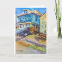 Long Shadows on Park St Watercolor Card