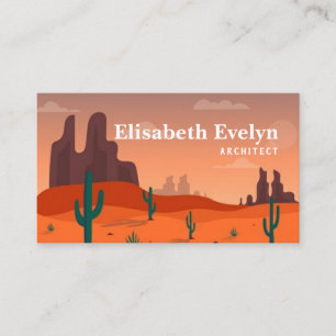 Long shot of desert landscape business card