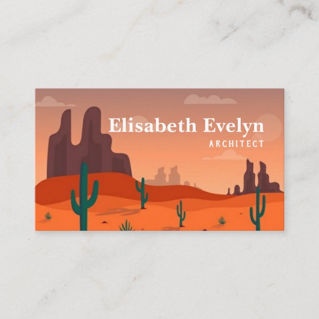 Long shot of desert landscape business card (Front)