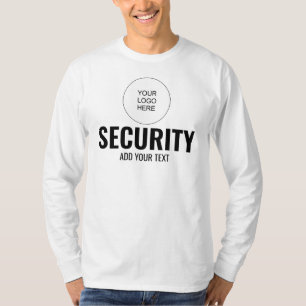 Long Sleeve Double Sided Template Security Mens T-Shirt