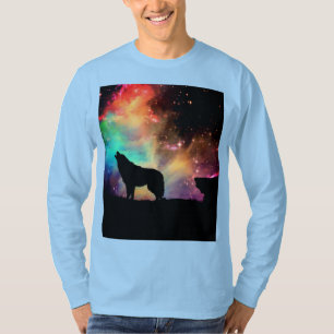 long sleeve man T- Shirt with wolf