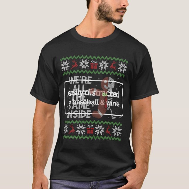 Long Sleeve Shirt Gingerbread Skull Ugly Sweater C (Front)