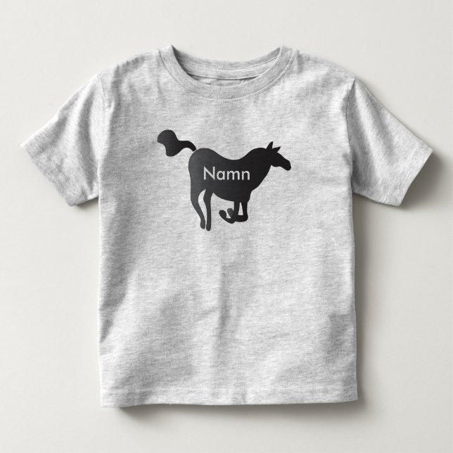Long-sleeved shirt with horse & name (Front)