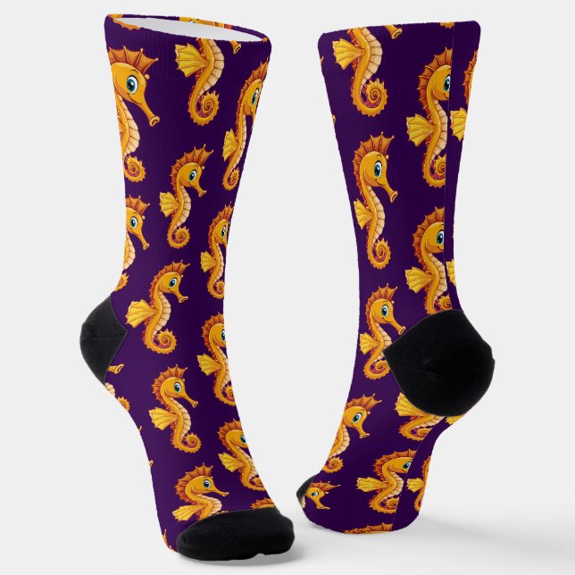 Long-snouted seahorse socks (Angled)
