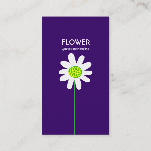Long Stem Flower - Deep Purple Business Card (Front)