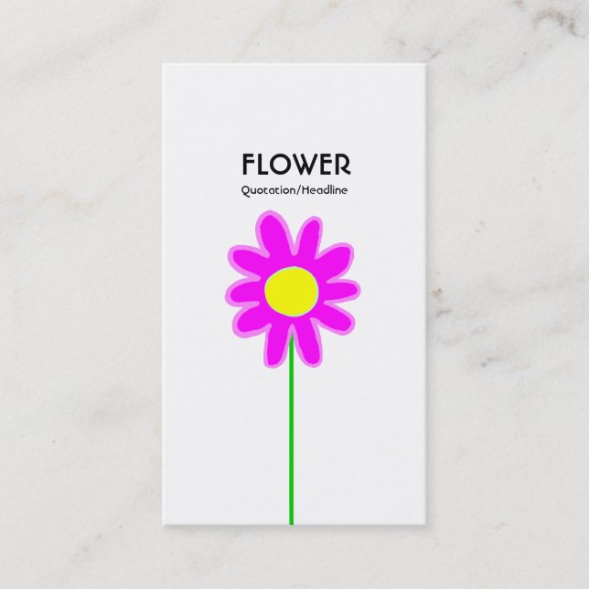 Long Stem Flower III - White Business Card (Front)