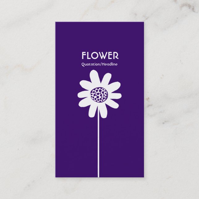 Long Stem Flower VI - Deep Purple Business Card (Front)