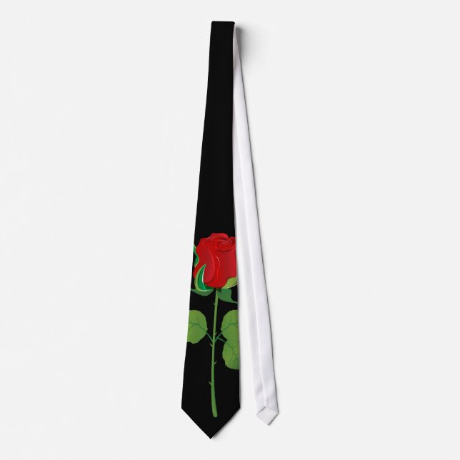 Long Stem Red Rose Tie (Front)