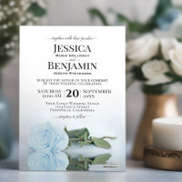 Long-Stemmed Dusty Blue Rose Elegant Wedding