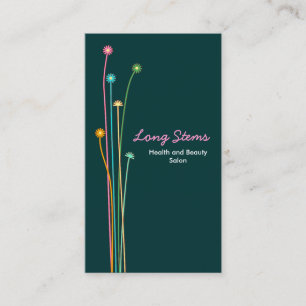 Long Stems - Dark Green Business Card