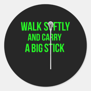Long Stick Middie (lsm) Neon Lacrosse Defence Lax  Classic Round Sticker
