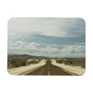 Long Straight Road Through Mexican Baja Landscape Magnet