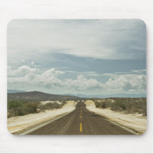 Long Straight Road Through Mexican Baja Landscape Mouse Mat
