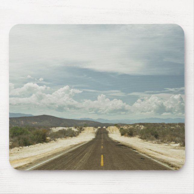 Long Straight Road Through Mexican Baja Landscape Mouse Mat (Front)