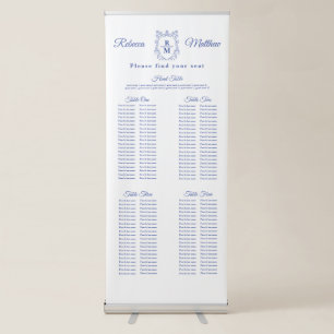 Long Tables Banqueting Seating Chart Blue Crest  Retractable Banner