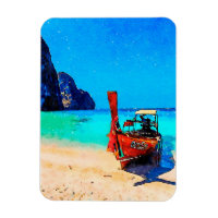 Long tail boat on Thai beach
