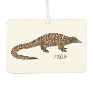 Long-tailed pangolin cartoon illustration car air freshener