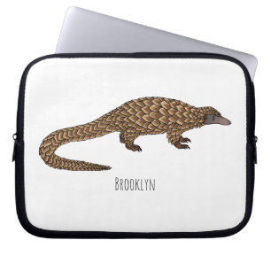 Long-tailed pangolin cartoon illustration laptop sleeve