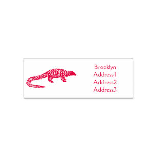 Long-tailed pangolin cartoon illustration  self-inking stamp