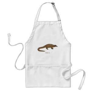 Long-tailed pangolin cartoon illustration standard apron