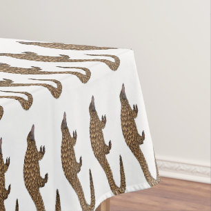 Long-tailed pangolin cartoon illustration tablecloth
