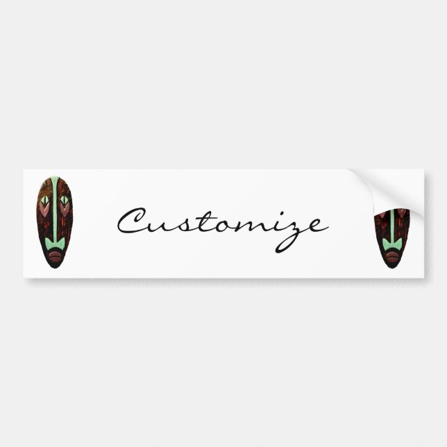 Long Tiki Mask Thunder_Cove Bumper Sticker (Front)