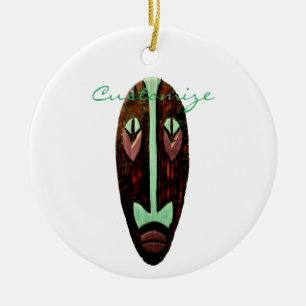 Long Tiki Mask Thunder_Cove Ceramic Tree Decoration