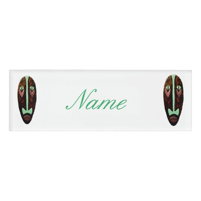 Long Tiki Mask Thunder_Cove Name Tag (Front)